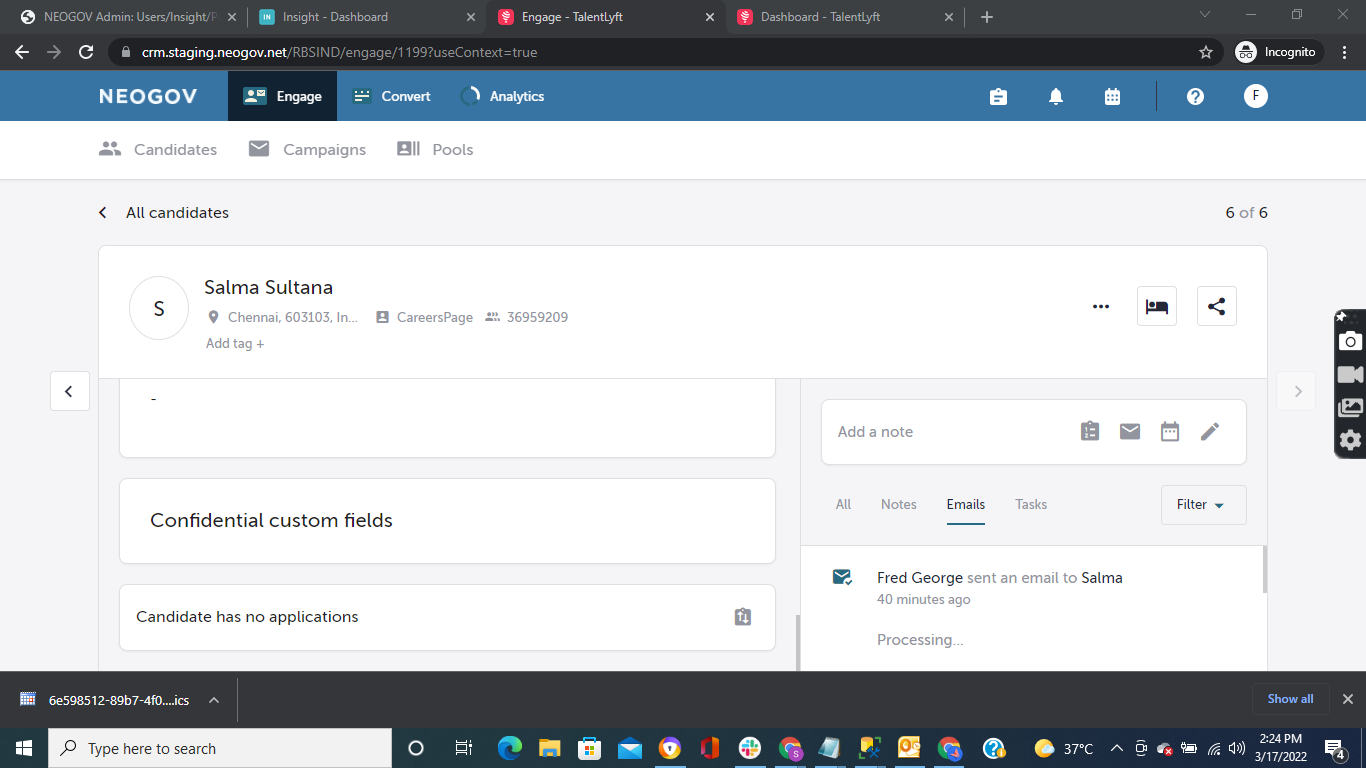 Image 5 of 5 in gallery section. Image title is Email not sent.
